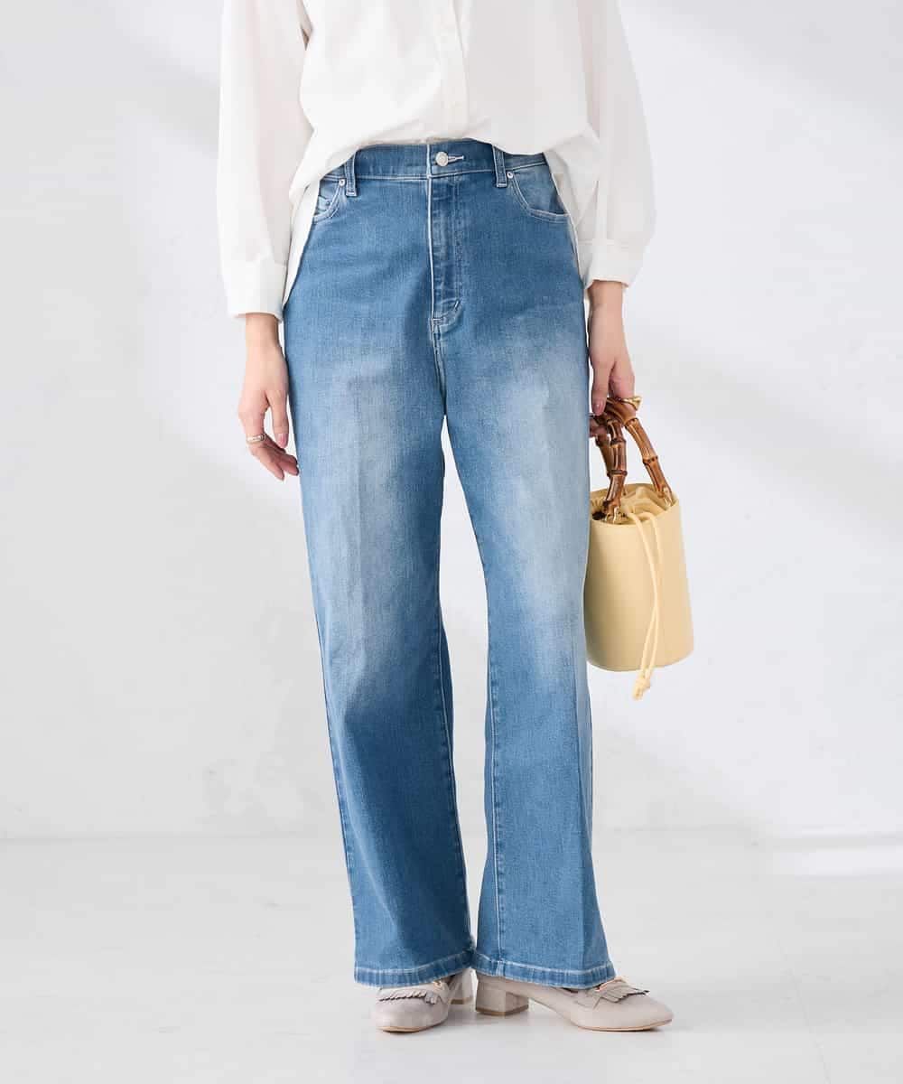 K2LFD10059 a.v.v(アー・ヴェ・ヴェ) ワイドデニムパンツ ネイビー