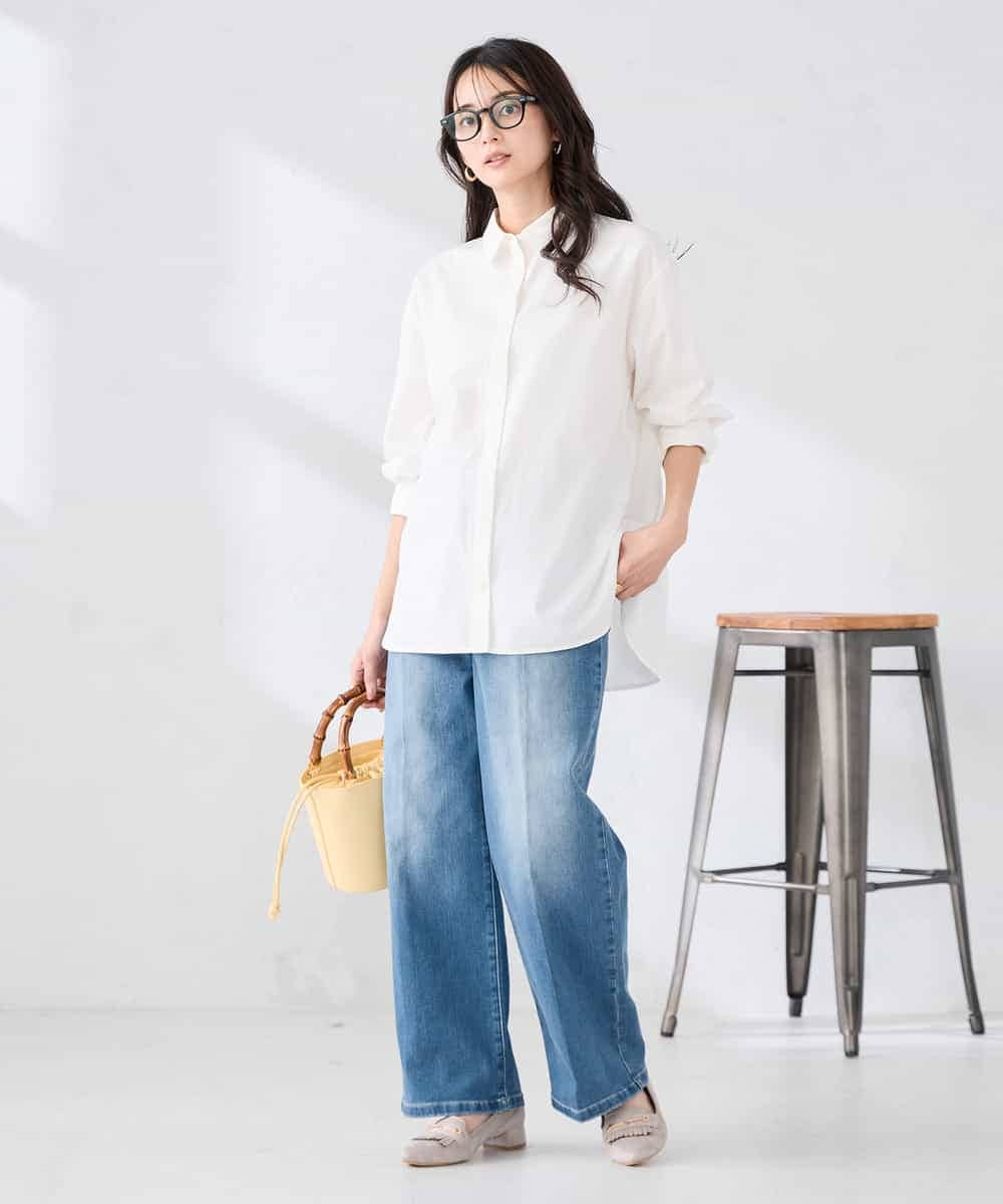 K2LFD10059 a.v.v(アー・ヴェ・ヴェ) ワイドデニムパンツ ネイビー