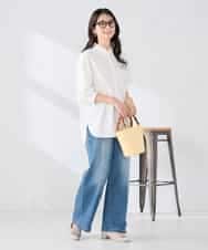 K2LFD10059 a.v.v(アー・ヴェ・ヴェ) ワイドデニムパンツ ネイビー