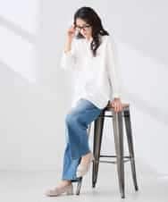 K2LFD10059 a.v.v(アー・ヴェ・ヴェ) ワイドデニムパンツ ネイビー