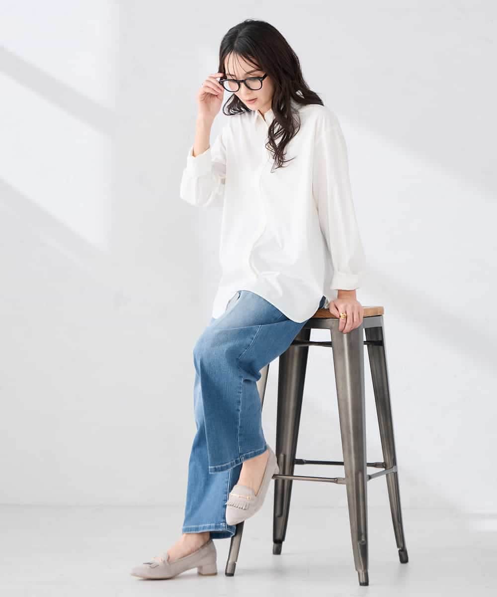 K2LFD10059 a.v.v(アー・ヴェ・ヴェ) ワイドデニムパンツ ネイビー