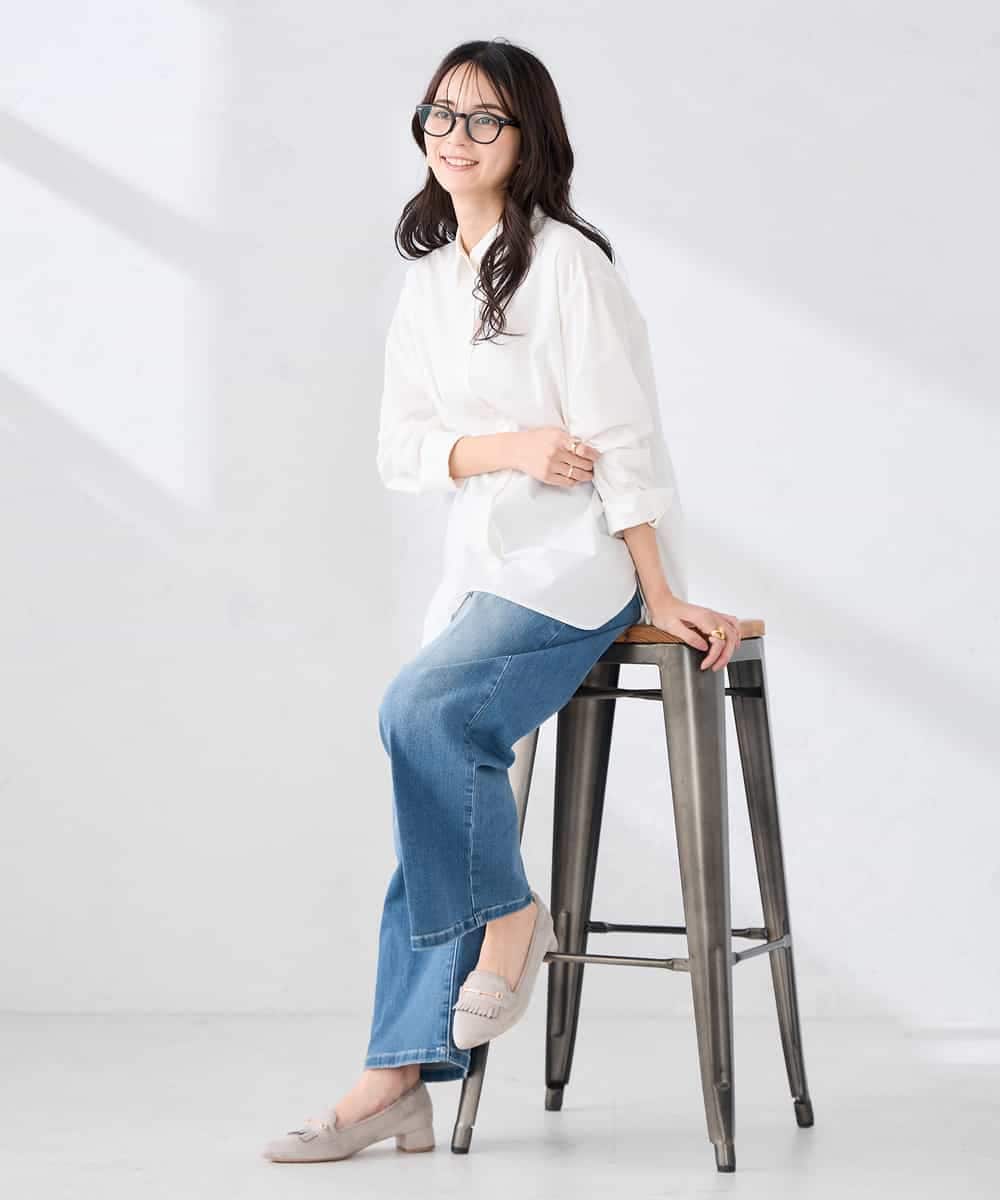 K2LFD10059 a.v.v(アー・ヴェ・ヴェ) ワイドデニムパンツ ネイビー