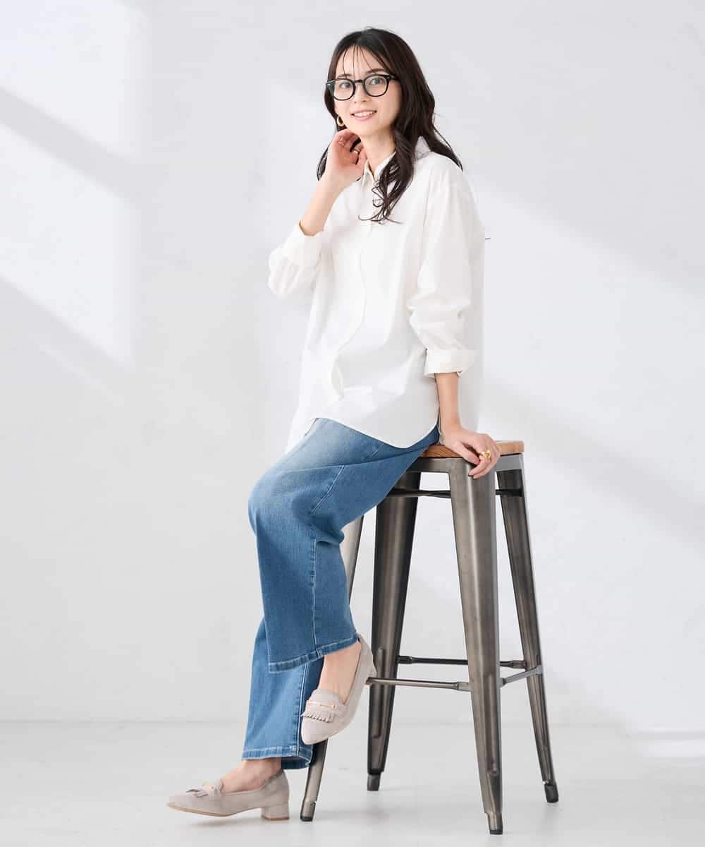 K2LFD10059 a.v.v(アー・ヴェ・ヴェ) ワイドデニムパンツ ネイビー