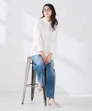 K2LFD10059 a.v.v(アー・ヴェ・ヴェ) ワイドデニムパンツ ネイビー