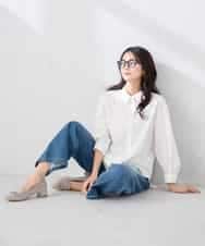 K2LFD10059 a.v.v(アー・ヴェ・ヴェ) ワイドデニムパンツ ネイビー