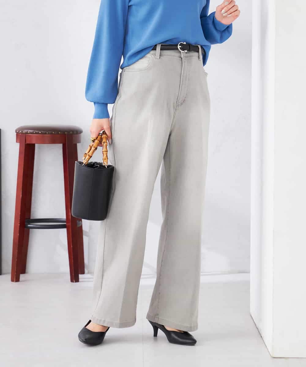 K2LFD10059 a.v.v(アー・ヴェ・ヴェ) ワイドデニムパンツ ネイビー