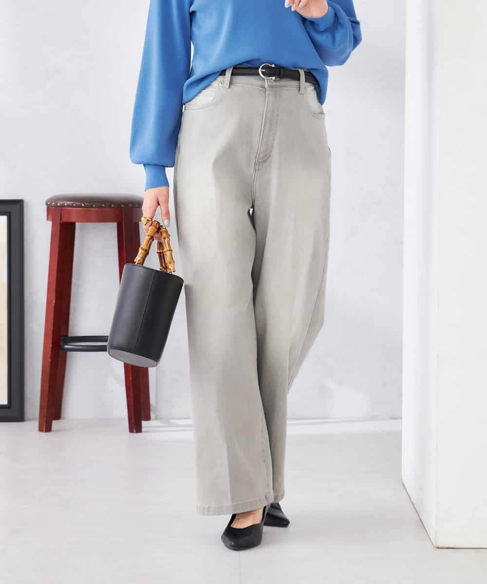 K2LFD10059 a.v.v(アー・ヴェ・ヴェ) ワイドデニムパンツ ネイビー