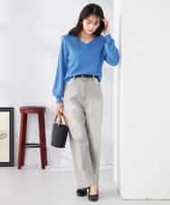 K2LFD10059 a.v.v(アー・ヴェ・ヴェ) ワイドデニムパンツ ネイビー