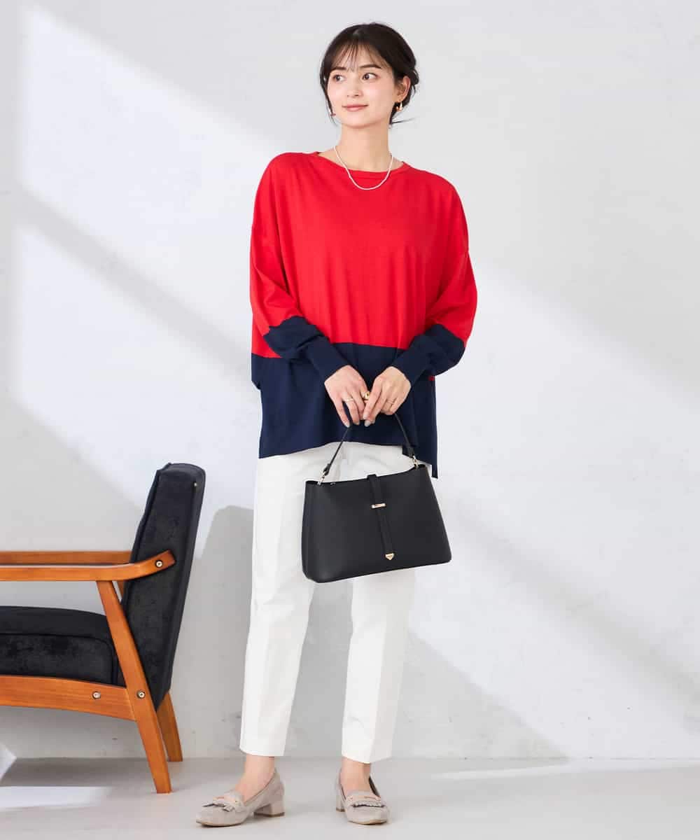 K2LFD28054 a.v.v(アー・ヴェ・ヴェ) センタープレススリムパンツ ホワイト