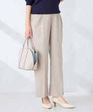 K2LFD29059 a.v.v(アー・ヴェ・ヴェ) 【洗える】タックワイドパンツ ライトイエロー