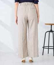 K2LFD29059 a.v.v(アー・ヴェ・ヴェ) 【洗える】タックワイドパンツ ライトイエロー