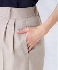 K2LFD29059 a.v.v(アー・ヴェ・ヴェ) 【洗える】タックワイドパンツ ライトイエロー