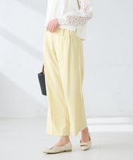 K2LFD29059 a.v.v(アー・ヴェ・ヴェ) 【洗える】タックワイドパンツ ライトイエロー