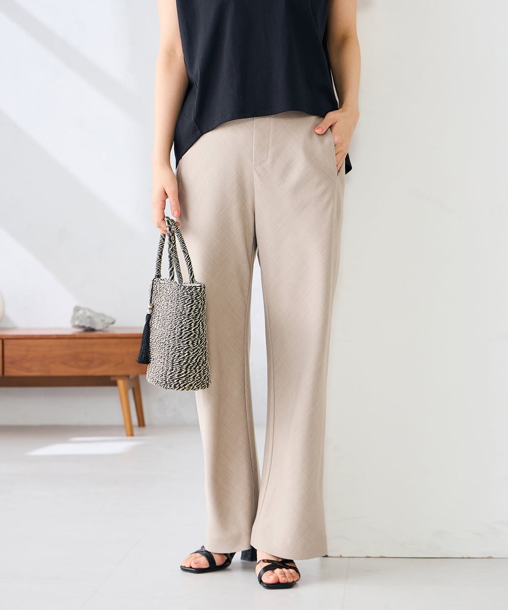 K2LFD31059 a.v.v(アー・ヴェ・ヴェ) 【洗える】バイアスイージーパンツ ベージュ