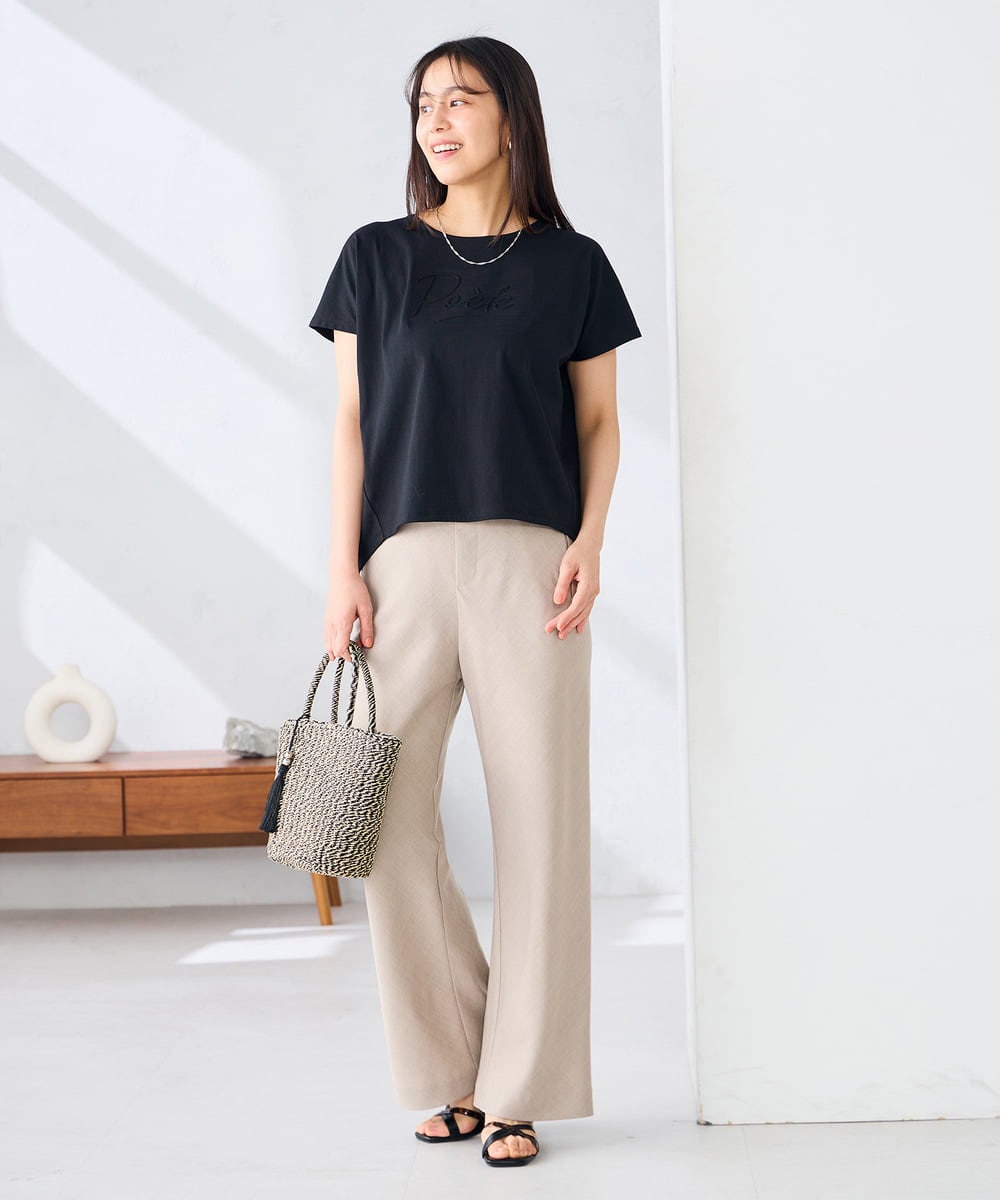 K2LFD31059 a.v.v(アー・ヴェ・ヴェ) 【洗える】バイアスイージーパンツ ベージュ