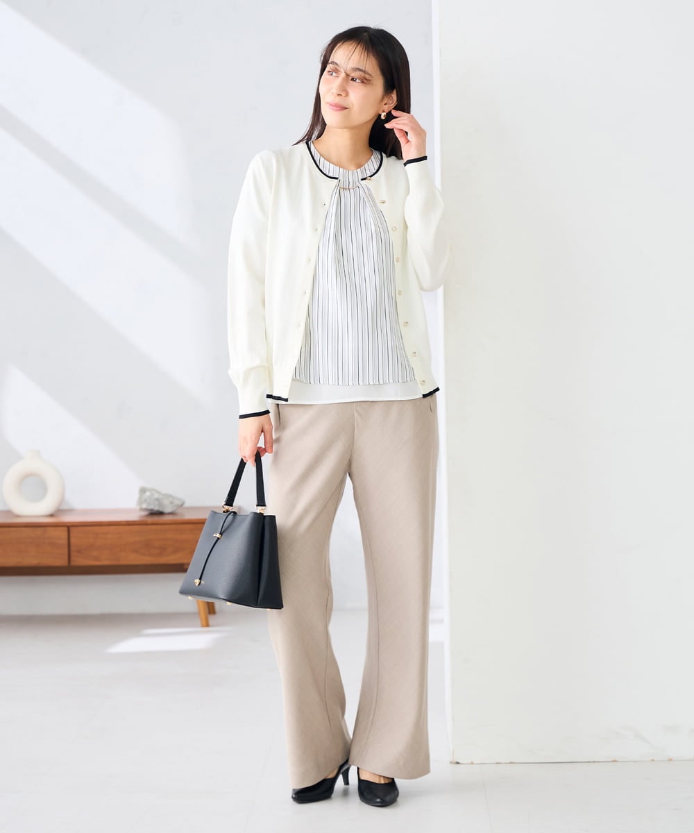 K2LFD31059 a.v.v(アー・ヴェ・ヴェ) 【洗える】バイアスイージーパンツ ベージュ