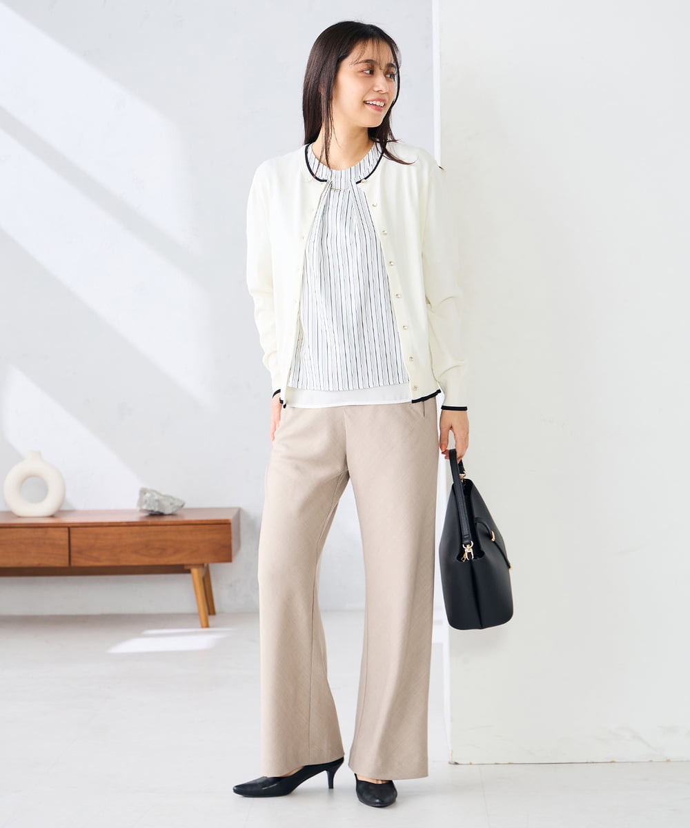 K2LFD31059 a.v.v(アー・ヴェ・ヴェ) 【洗える】バイアスイージーパンツ ベージュ