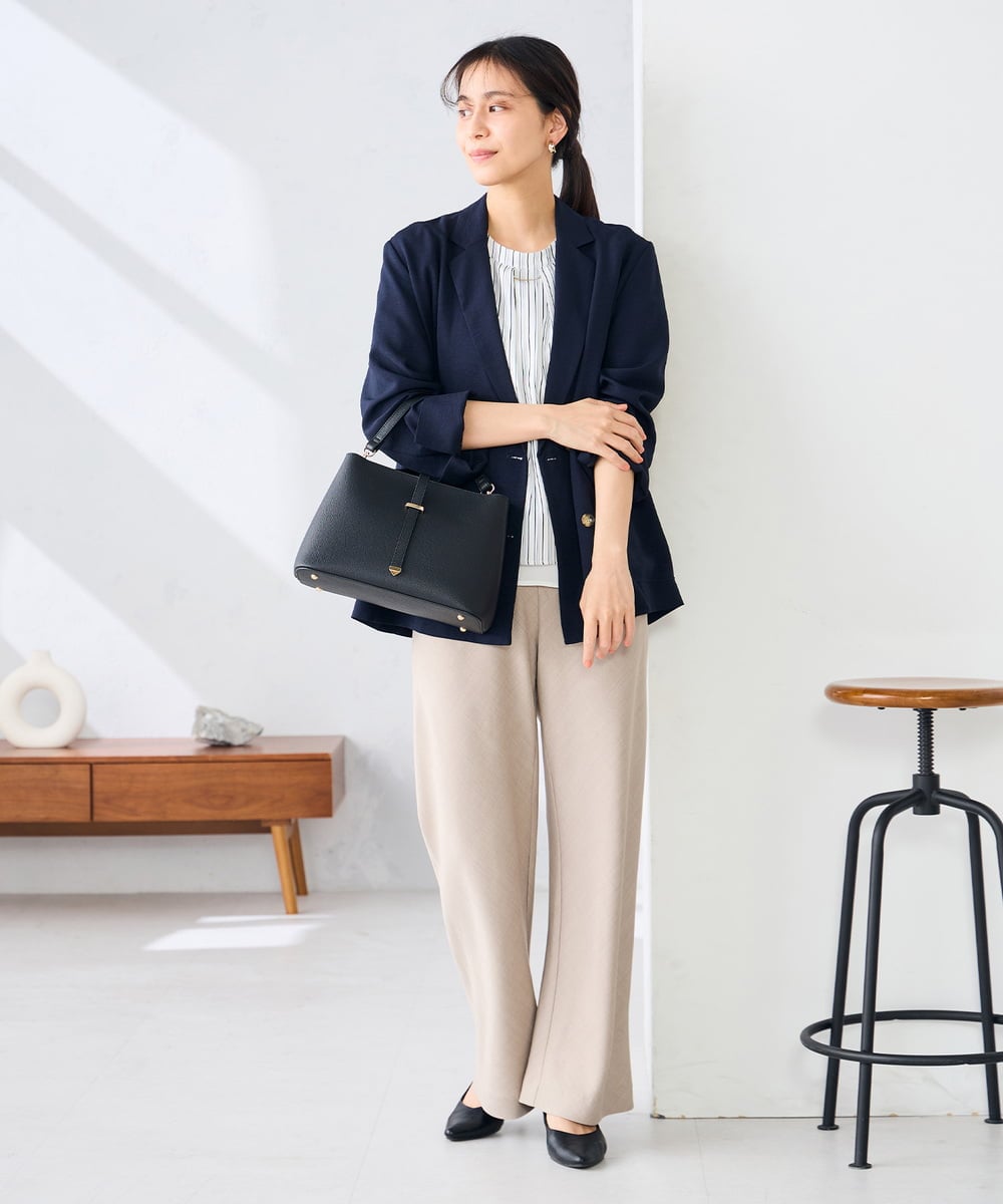 K2LFD31059 a.v.v(アー・ヴェ・ヴェ) 【洗える】バイアスイージーパンツ ベージュ