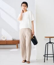 K2LFD31059 a.v.v(アー・ヴェ・ヴェ) 【洗える】バイアスイージーパンツ ベージュ