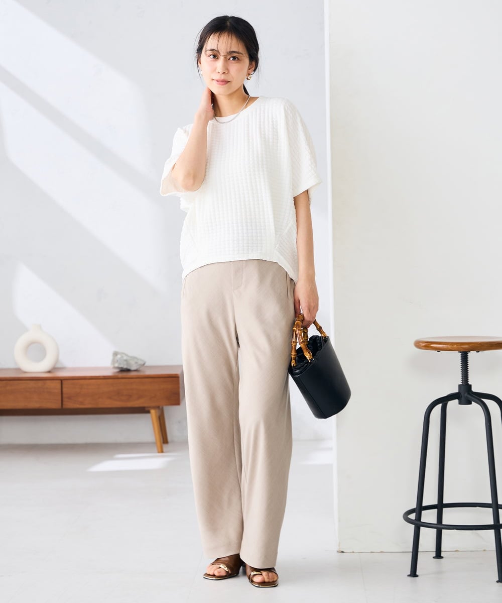 K2LFD31059 a.v.v(アー・ヴェ・ヴェ) 【洗える】バイアスイージーパンツ ベージュ