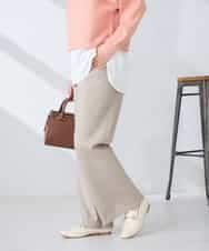 K2LFD31059 a.v.v(アー・ヴェ・ヴェ) 【洗える】バイアスイージーパンツ ベージュ