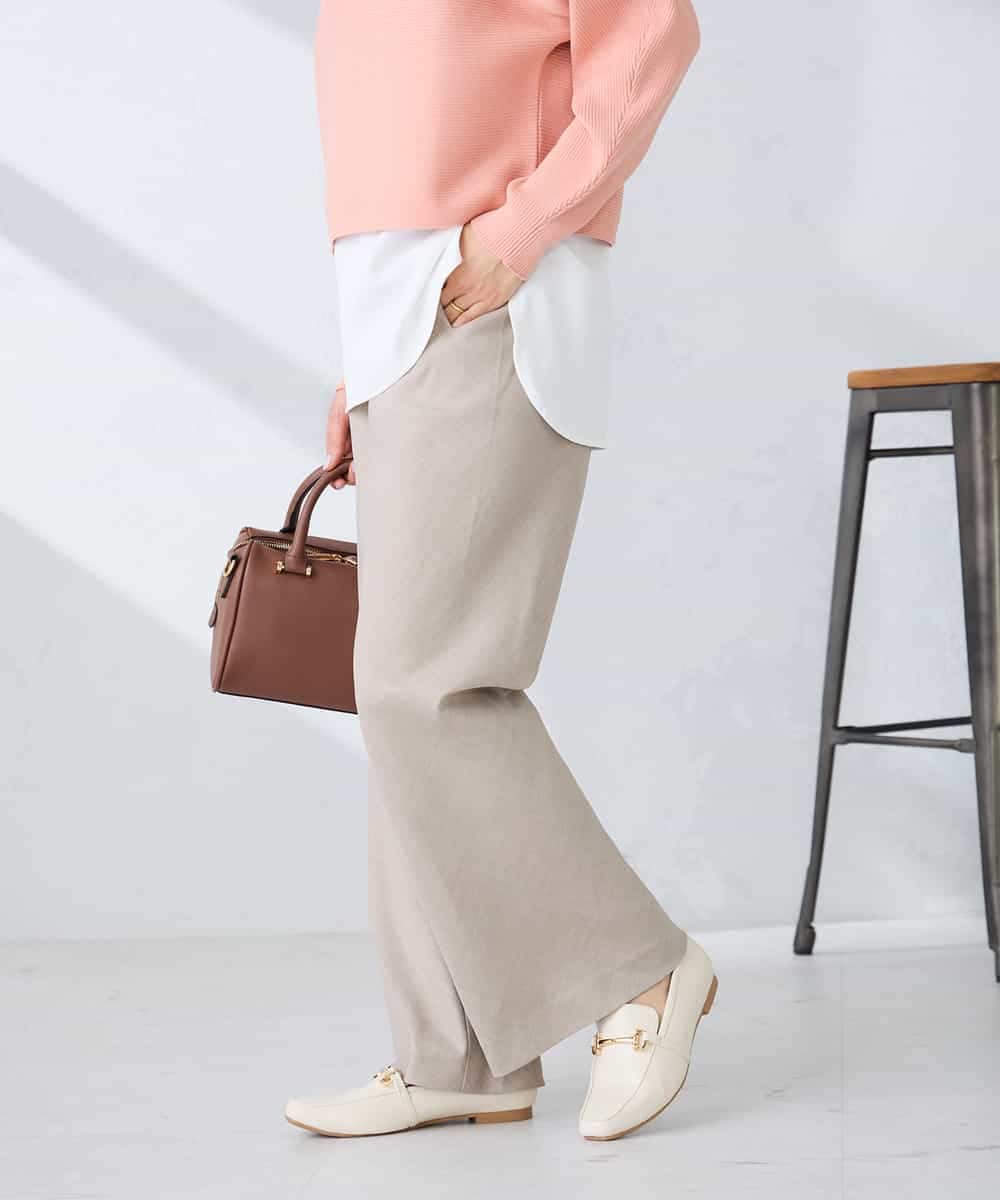 K2LFD31059 a.v.v(アー・ヴェ・ヴェ) 【洗える】バイアスイージーパンツ ベージュ