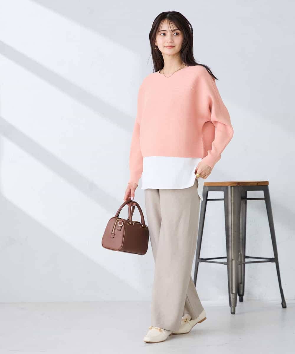 K2LFD31059 a.v.v(アー・ヴェ・ヴェ) 【洗える】バイアスイージーパンツ ベージュ