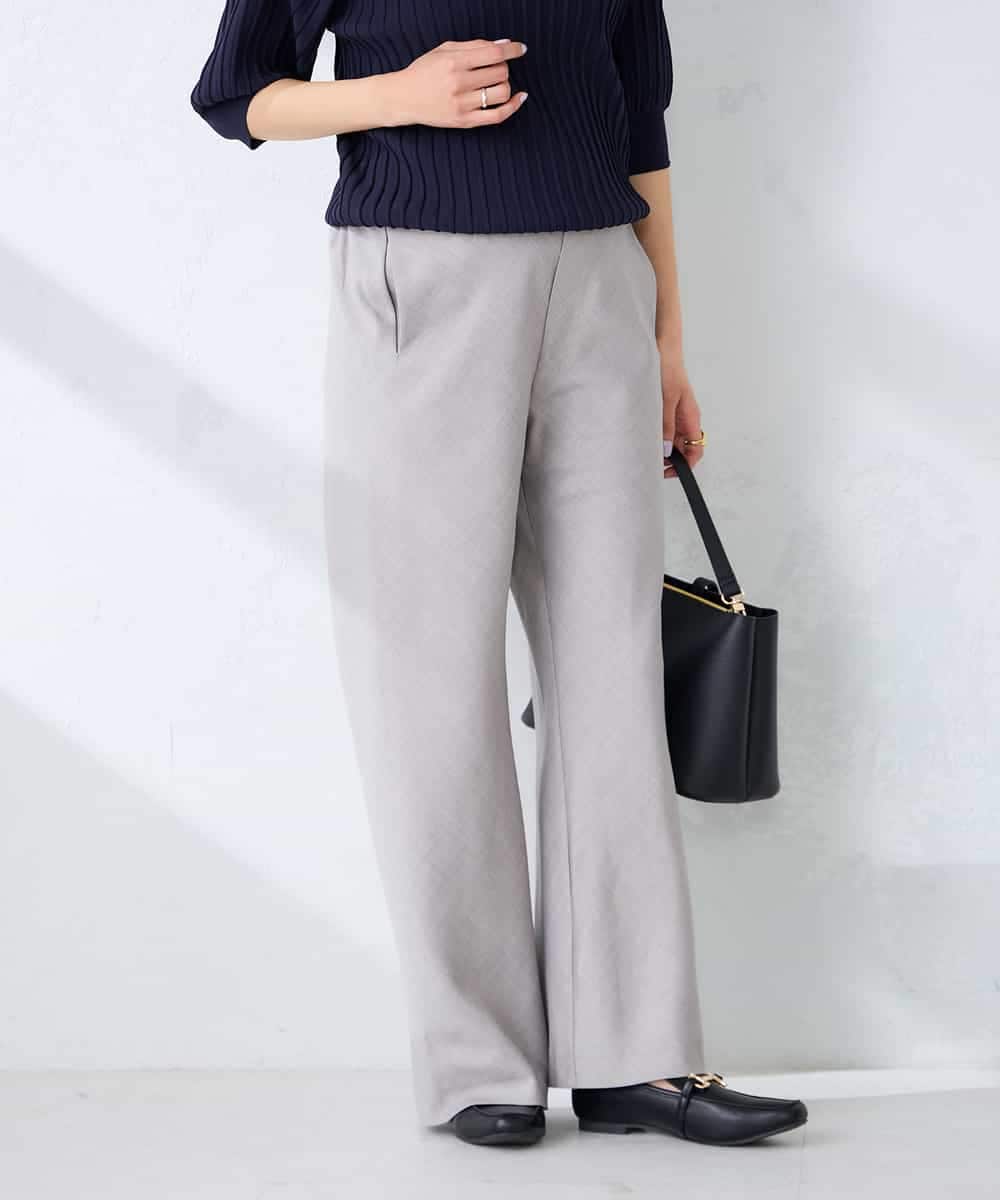 K2LFD31059 a.v.v(アー・ヴェ・ヴェ) 【洗える】バイアスイージーパンツ ベージュ