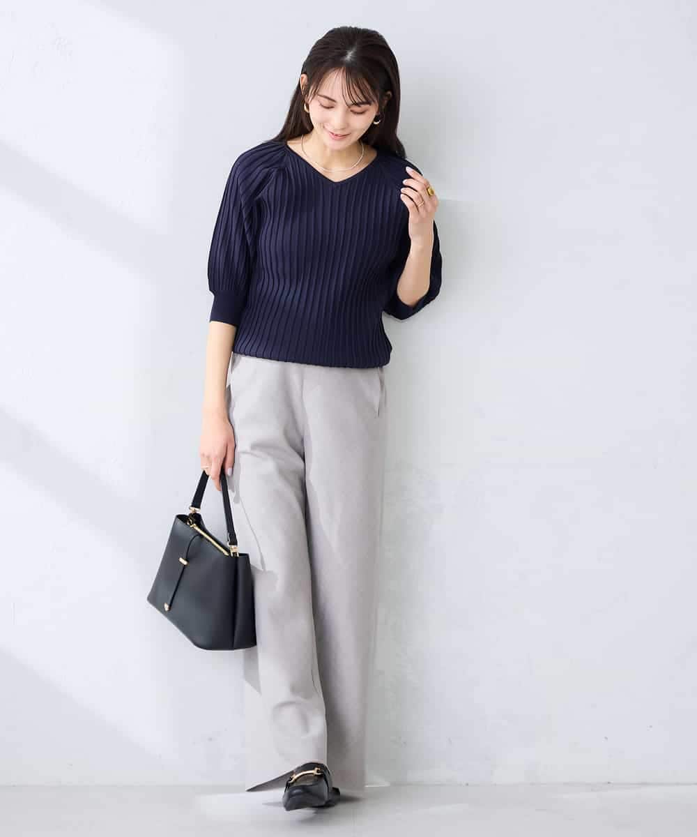 K2LFD31059 a.v.v(アー・ヴェ・ヴェ) 【洗える】バイアスイージーパンツ ベージュ