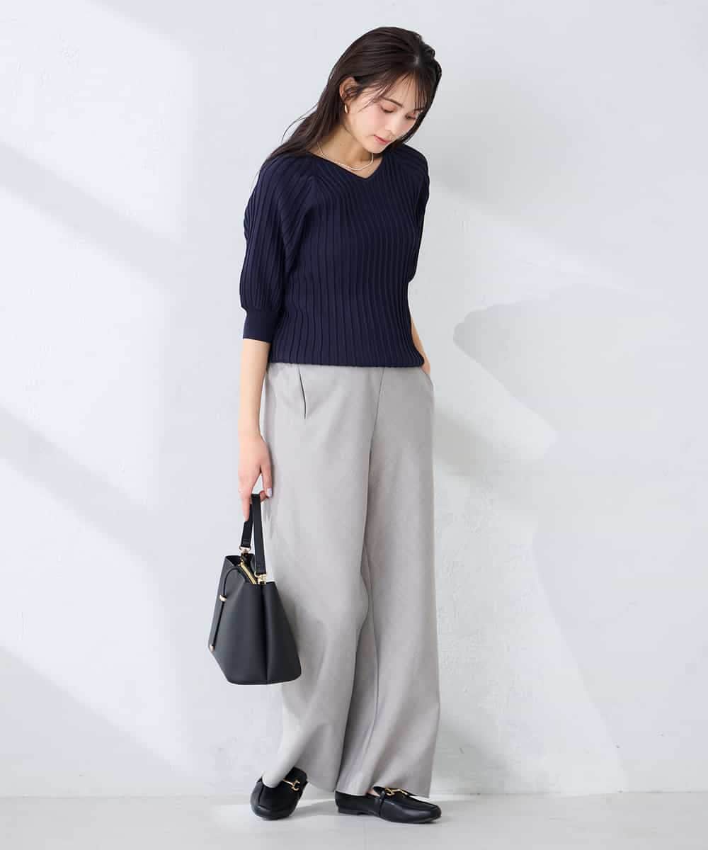 K2LFD31059 a.v.v(アー・ヴェ・ヴェ) 【洗える】バイアスイージーパンツ ベージュ