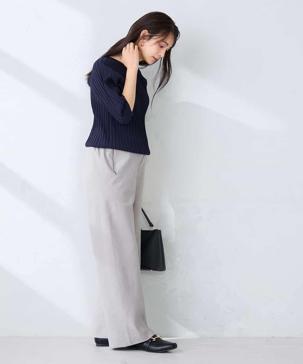 K2LFD31059 a.v.v(アー・ヴェ・ヴェ) 【洗える】バイアスイージーパンツ ベージュ