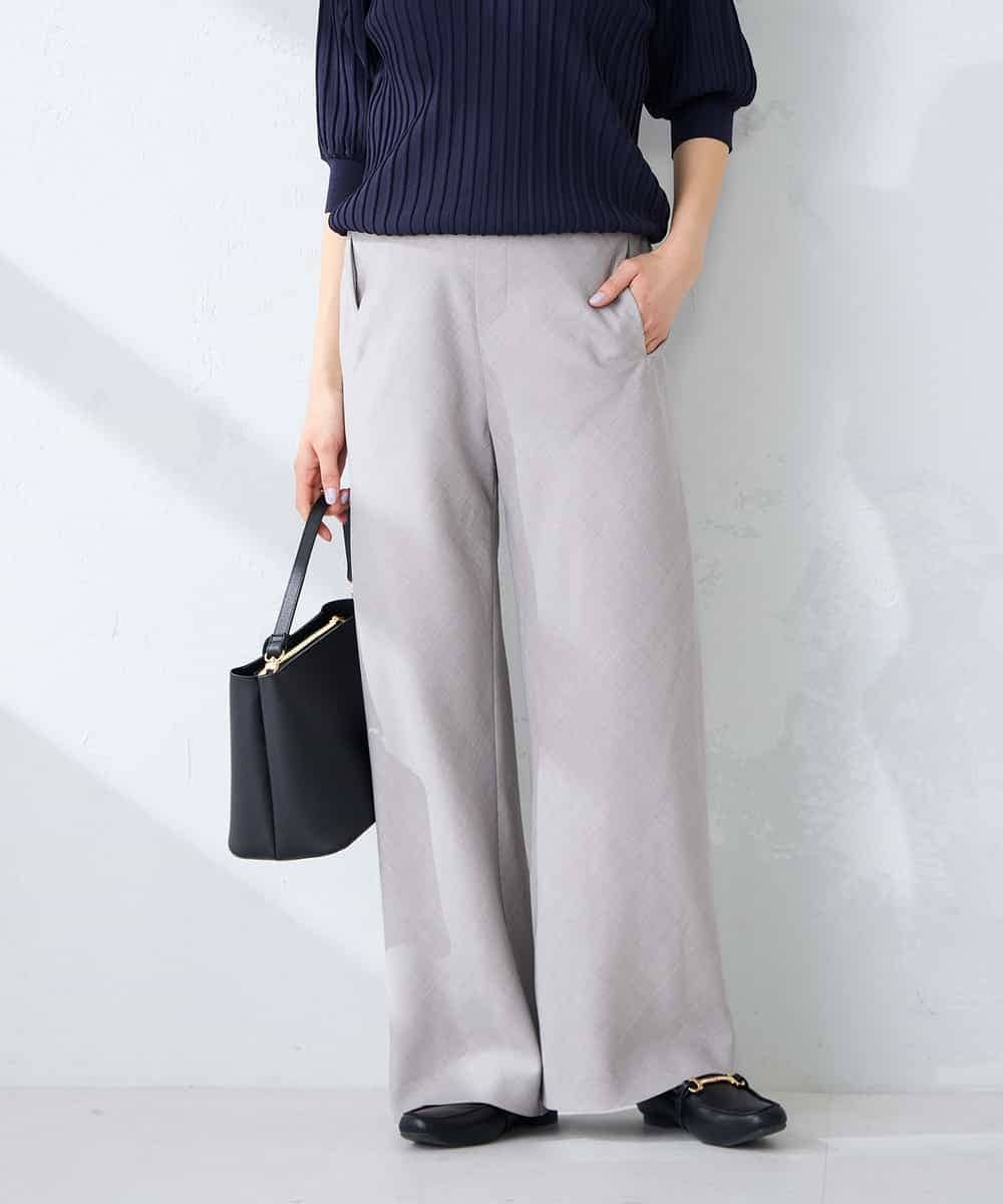 K2LFD31059 a.v.v(アー・ヴェ・ヴェ) 【洗える】バイアスイージーパンツ グレー