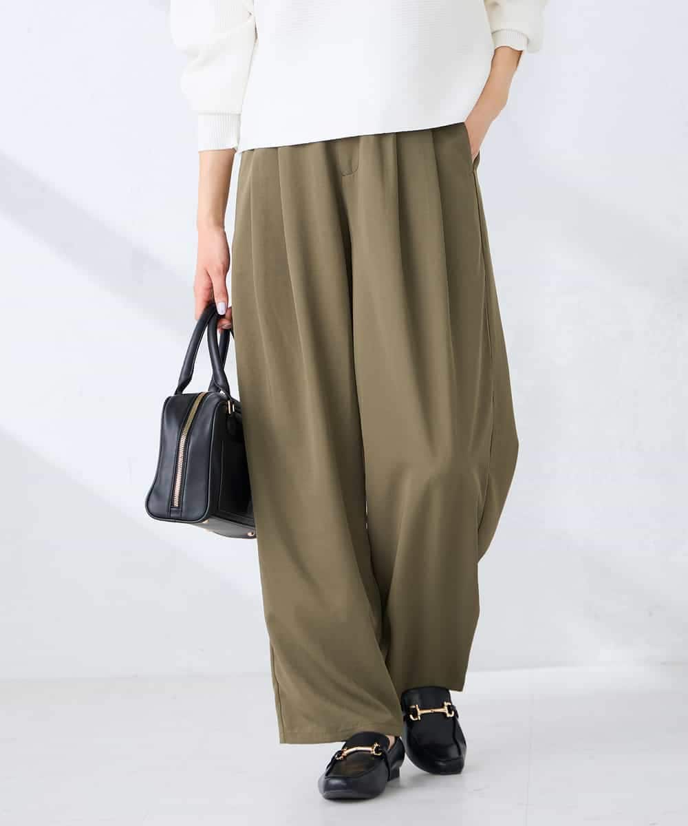 K2LFD32059 a.v.v(アー・ヴェ・ヴェ) 2タックパンツ カーキ