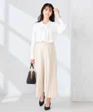 K2LFD38059 a.v.v(アー・ヴェ・ヴェ) 【洗える】サイドプリーツクロップドパンツ ネイビー