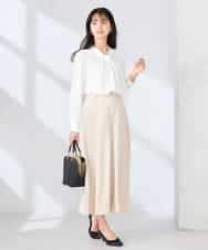 K2LFD38059 a.v.v(アー・ヴェ・ヴェ) 【洗える】サイドプリーツクロップドパンツ ネイビー