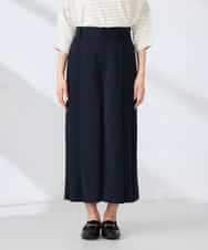 K2LFD38059 a.v.v(アー・ヴェ・ヴェ) 【洗える】サイドプリーツクロップドパンツ ネイビー