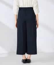 K2LFD38059 a.v.v(アー・ヴェ・ヴェ) 【洗える】サイドプリーツクロップドパンツ ネイビー