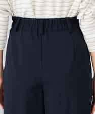 K2LFD38059 a.v.v(アー・ヴェ・ヴェ) 【洗える】サイドプリーツクロップドパンツ ネイビー