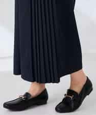 K2LFD38059 a.v.v(アー・ヴェ・ヴェ) 【洗える】サイドプリーツクロップドパンツ ネイビー