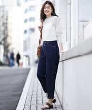 K2LFJ53079 a.v.v(アー・ヴェ・ヴェ) 【WEB限定アイテム/SOMETHING/サムシング】 FRENCH NOUVEAU ROOMY SLIM スリムデニム ネイビー