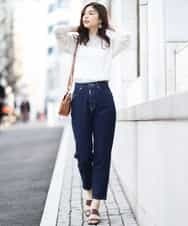 K2LFJ53079 a.v.v(アー・ヴェ・ヴェ) 【WEB限定アイテム/SOMETHING/サムシング】 FRENCH NOUVEAU ROOMY SLIM スリムデニム ネイビー