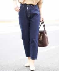 K2LFJ53079 a.v.v(アー・ヴェ・ヴェ) 【WEB限定アイテム/SOMETHING/サムシング】 FRENCH NOUVEAU ROOMY SLIM スリムデニム ネイビー