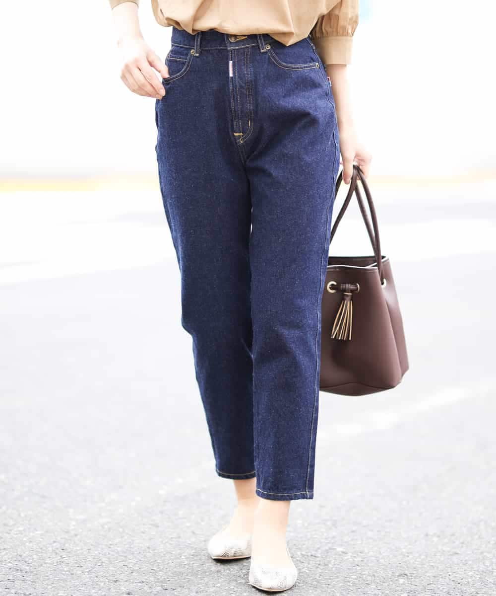 K2LFJ53079 a.v.v(アー・ヴェ・ヴェ) 【WEB限定アイテム/SOMETHING/サムシング】 FRENCH NOUVEAU ROOMY SLIM スリムデニム ネイビー