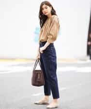 K2LFJ53079 a.v.v(アー・ヴェ・ヴェ) 【WEB限定アイテム/SOMETHING/サムシング】 FRENCH NOUVEAU ROOMY SLIM スリムデニム ネイビー