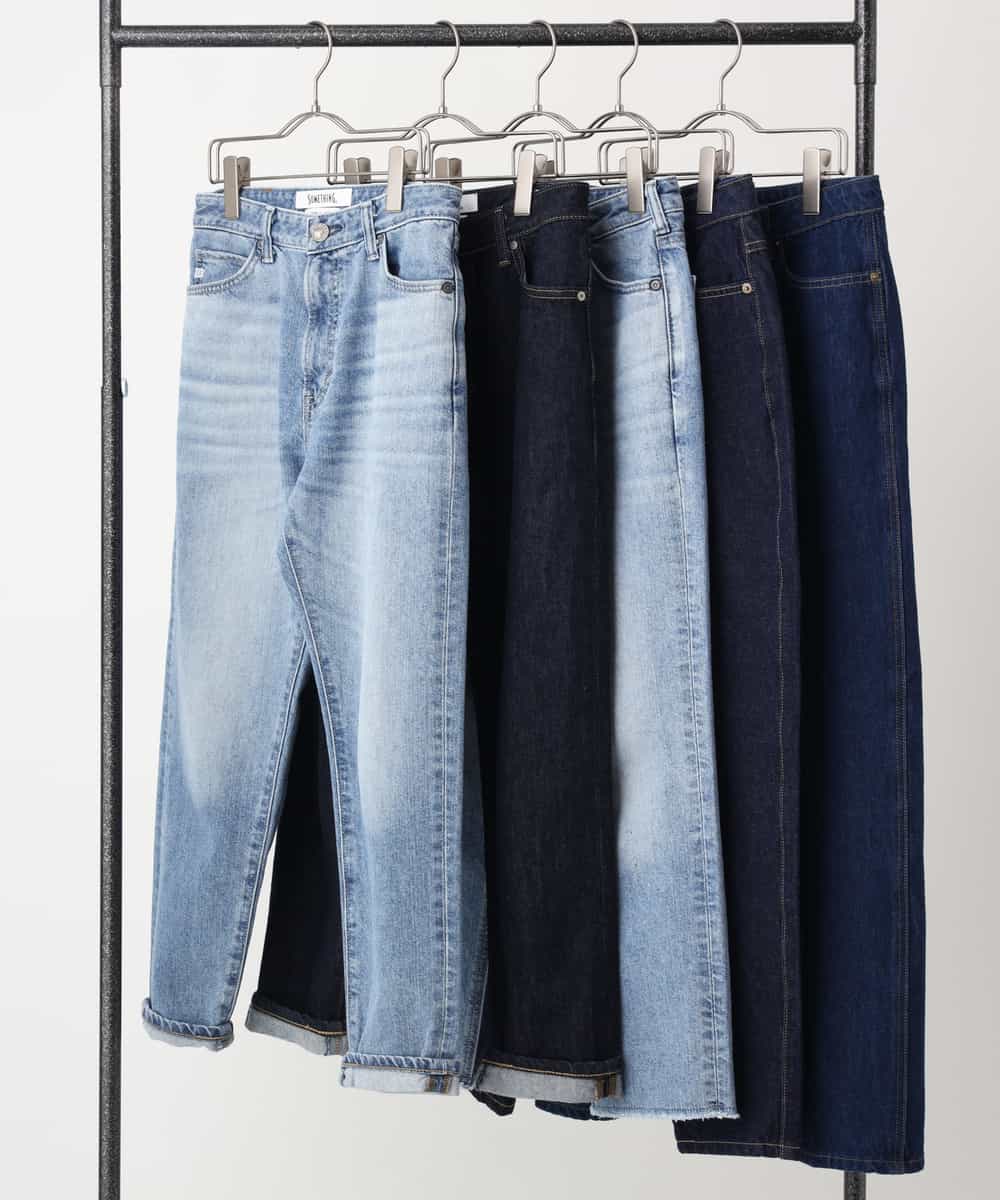 K2LFJ53079 a.v.v(アー・ヴェ・ヴェ) 【WEB限定アイテム/SOMETHING/サムシング】 FRENCH NOUVEAU ROOMY SLIM スリムデニム ネイビー