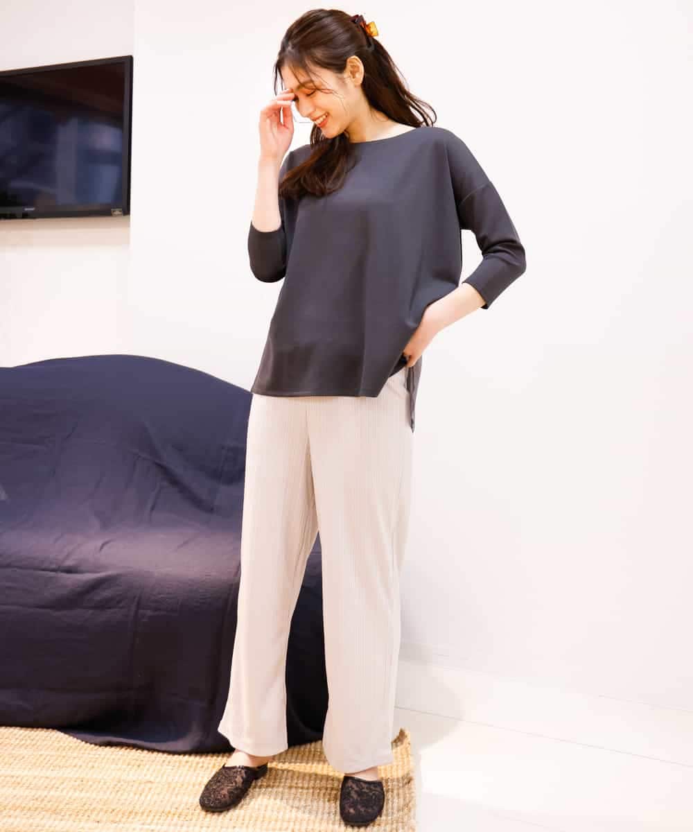 K2LFM14039 a.v.v(アー・ヴェ・ヴェ) 【セットアップ対応】リブパンツ[WEB限定サイズ] ライトグレー