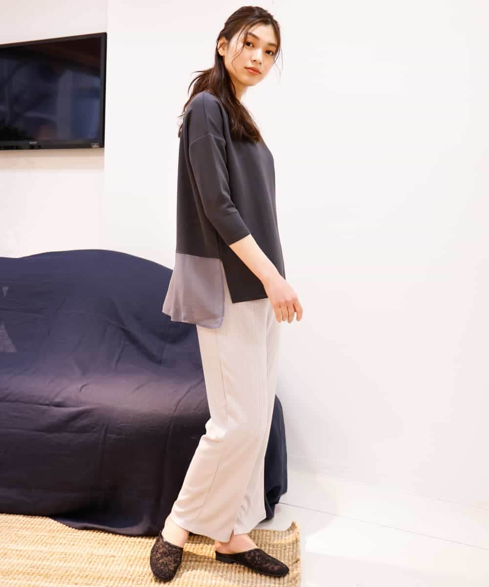 K2LFM14039 a.v.v(アー・ヴェ・ヴェ) 【セットアップ対応】リブパンツ[WEB限定サイズ] ライトグレー