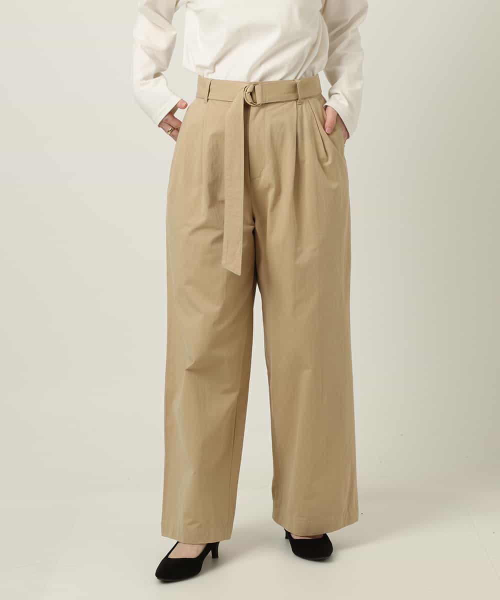 K2LFP25059 a.v.v(アー・ヴェ・ヴェ) ハイウエストチノワイドパンツ ベージュ