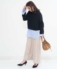 K2LFS16059 a.v.v(アー・ヴェ・ヴェ) サイドプリーツワイドパンツ ベージュ
