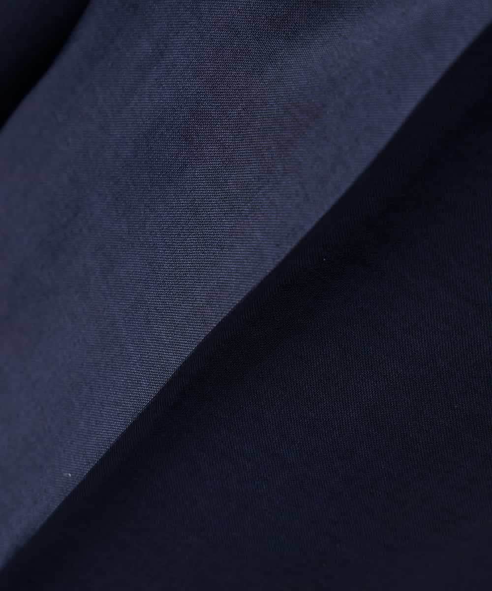 K2LGD11059 a.v.v(アー・ヴェ・ヴェ) 【接触冷感/UVカット】リネンライク2タックワイドパンツ【セットアップ対応/アンチピリング】 ネイビー